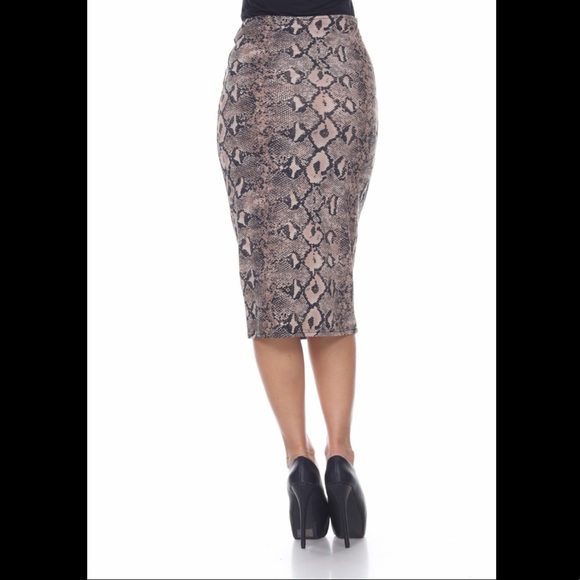 Snakeskin Animal Print Midi Skirt - Picture 4 of 6